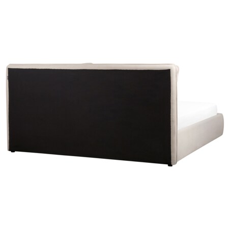 Łóżko z pojemnikiem 180 x 200 cm jasnobeżowe BAJONNA