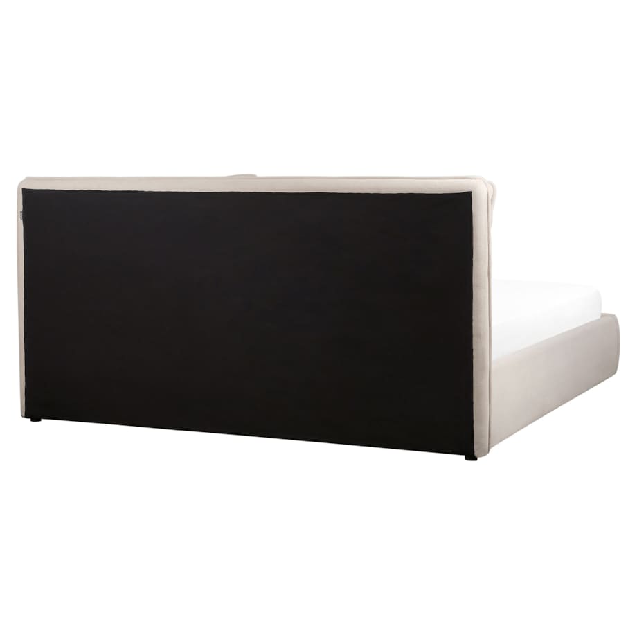 Łóżko z pojemnikiem 180 x 200 cm jasnobeżowe BAJONNA