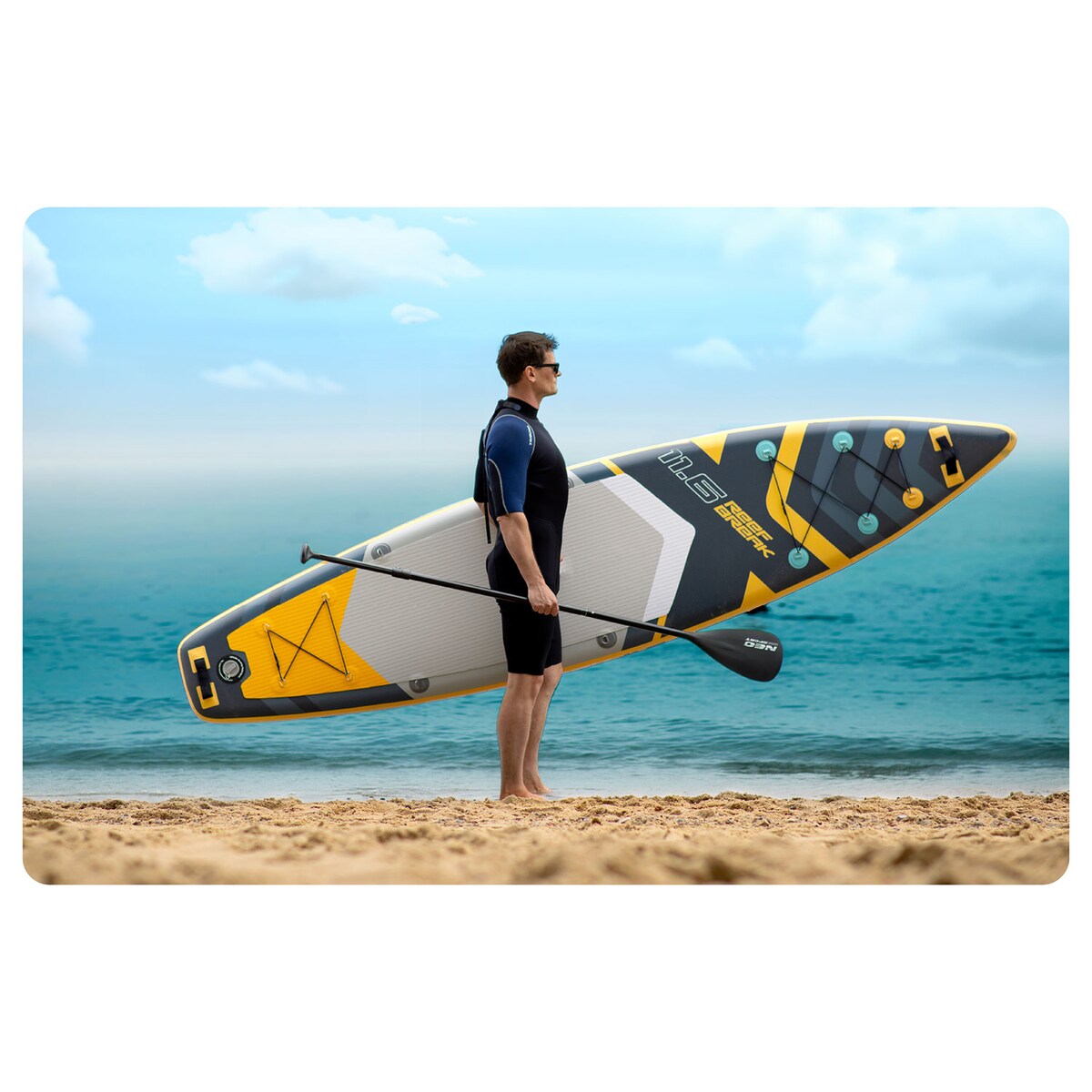 Deska SUP do pływania Neo-Sport pompowana STAND UP PADDLE Reefbreak 350cm ZESTAW