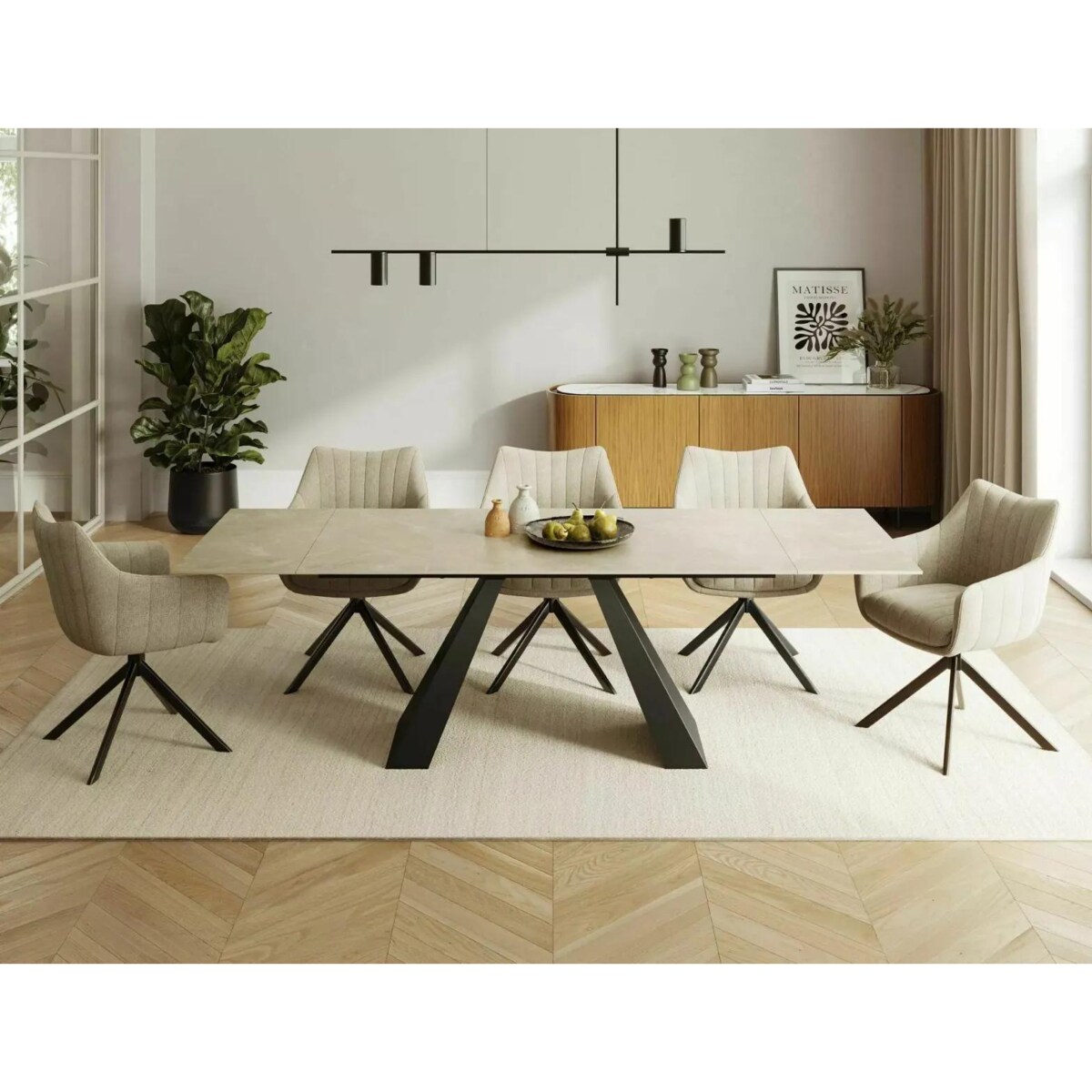 Stół rozkładany SALVADORE CERAMIC 160(240)x90 kremowy mat diamond cream