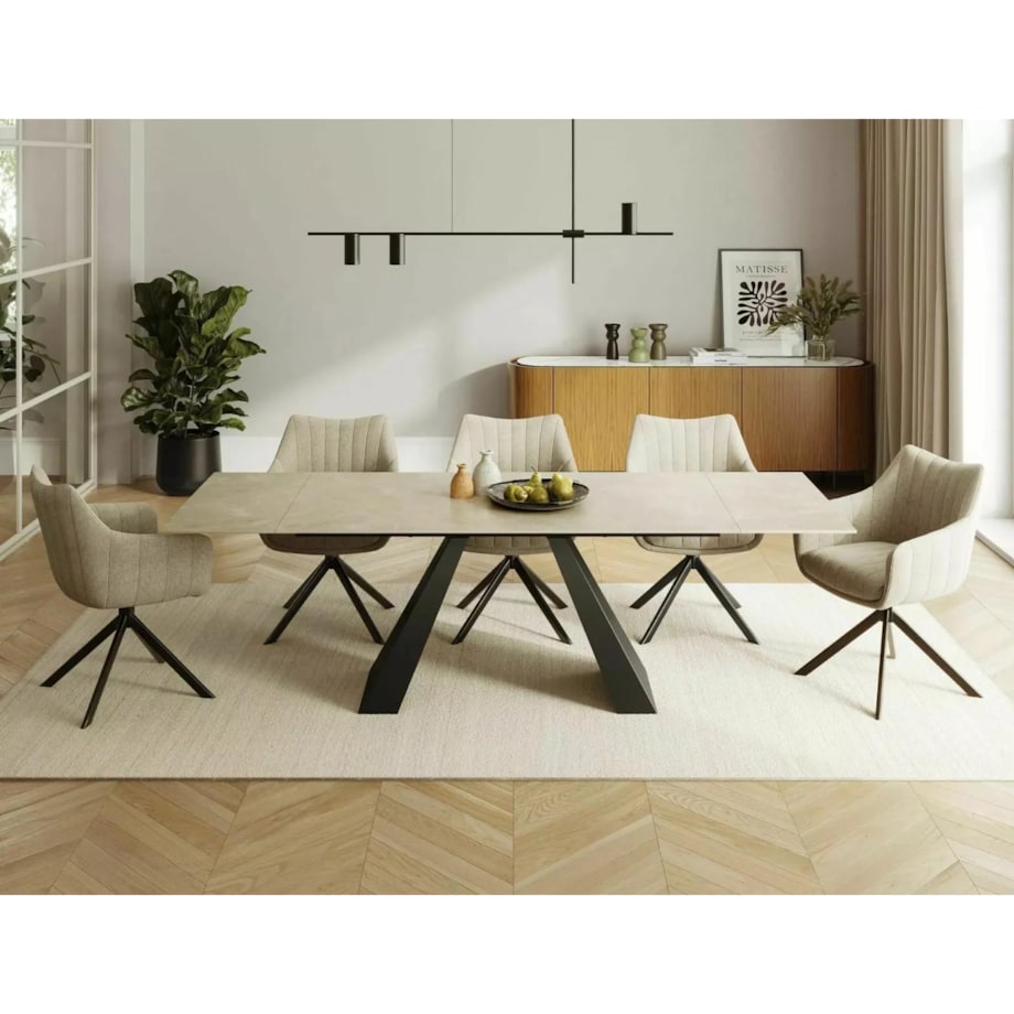 Stół rozkładany SALVADORE CERAMIC 160(240)x90 kremowy mat diamond cream