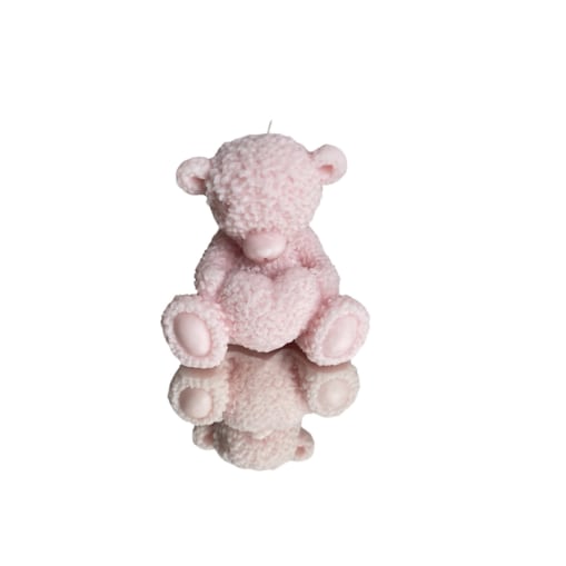Świeca sojowa ekologiczna dekoracyjna miś misiu "Teddy Bear" 75x75mm różowa