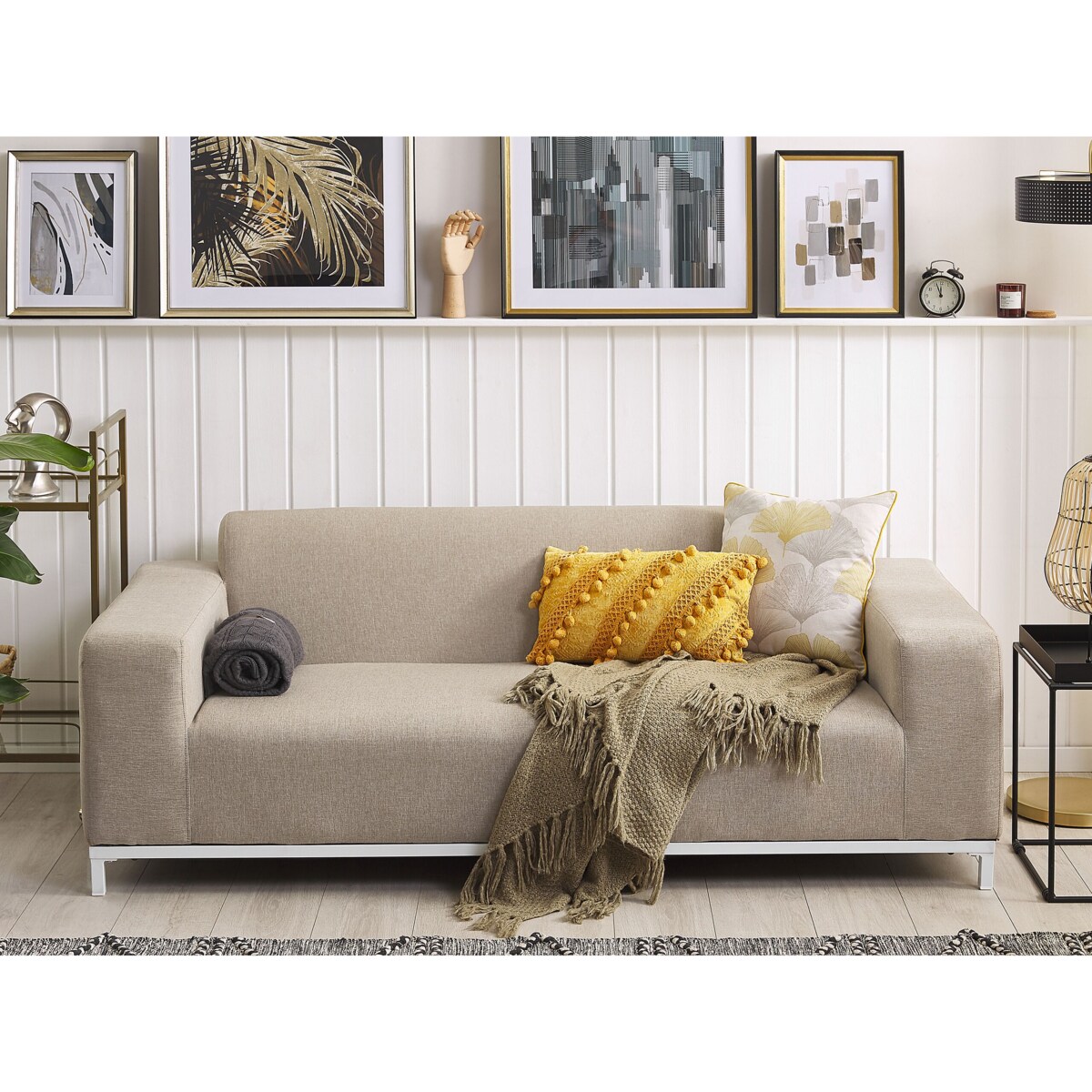 Sofa ogrodowa beżowa z białym ROVIGO