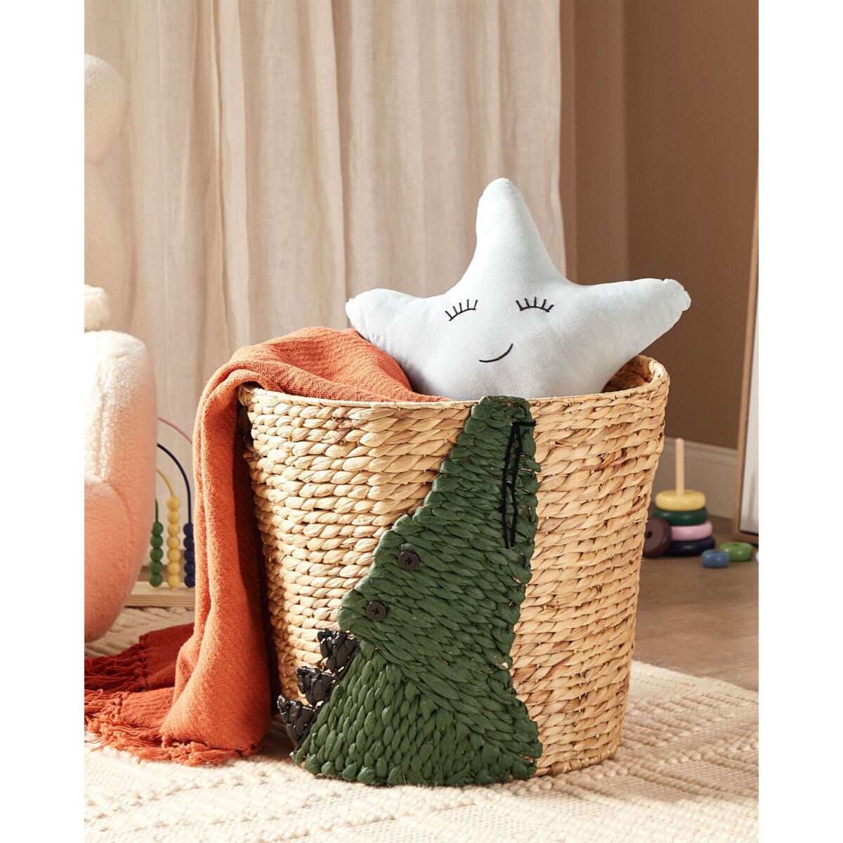 Kosz pleciony krokodyl z hiacyntu wodnego naturalny LOXTON