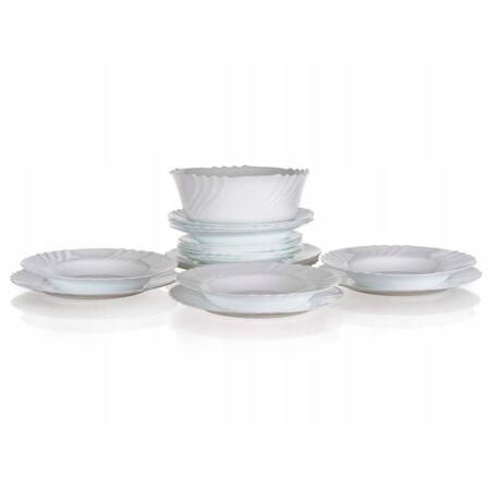 KOMPLET TALERZE OBIADOWE BIAŁE EBRO BORMIOLI 19 ele 6 os komunia przyjęcie
