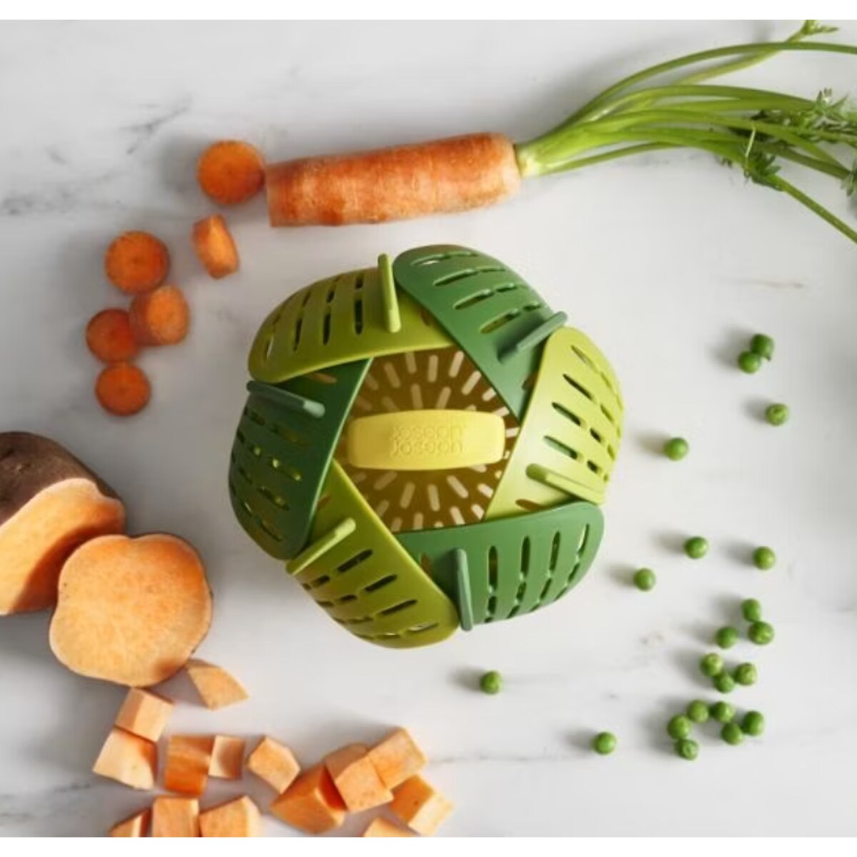 Koszyk do gotowania na parze zielony Bloom, 16 x 16 x 10 cm, Joseph Joseph