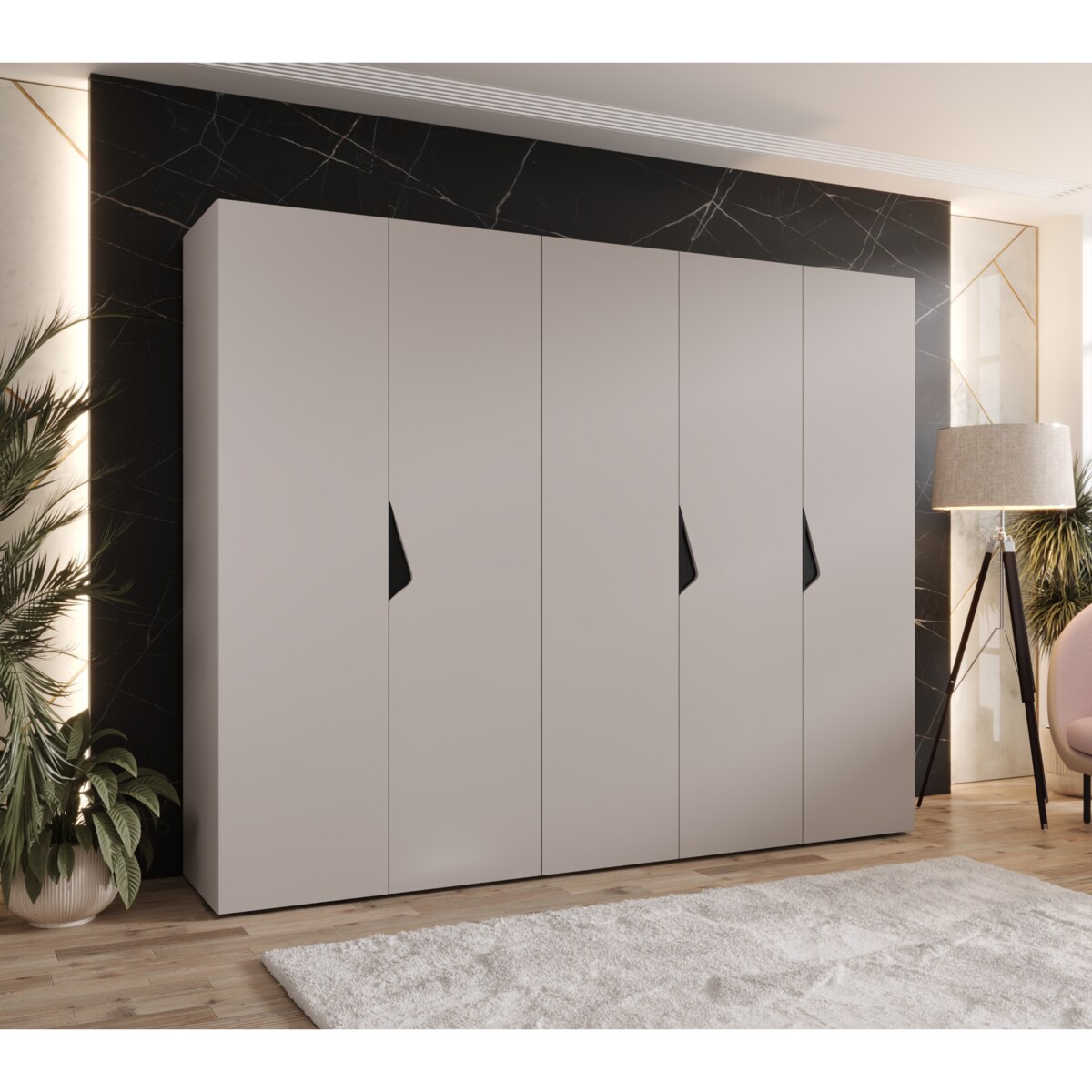 Szafa uchylna Sandi 1 250 wys 202 cm Kaszmir + u Czarny