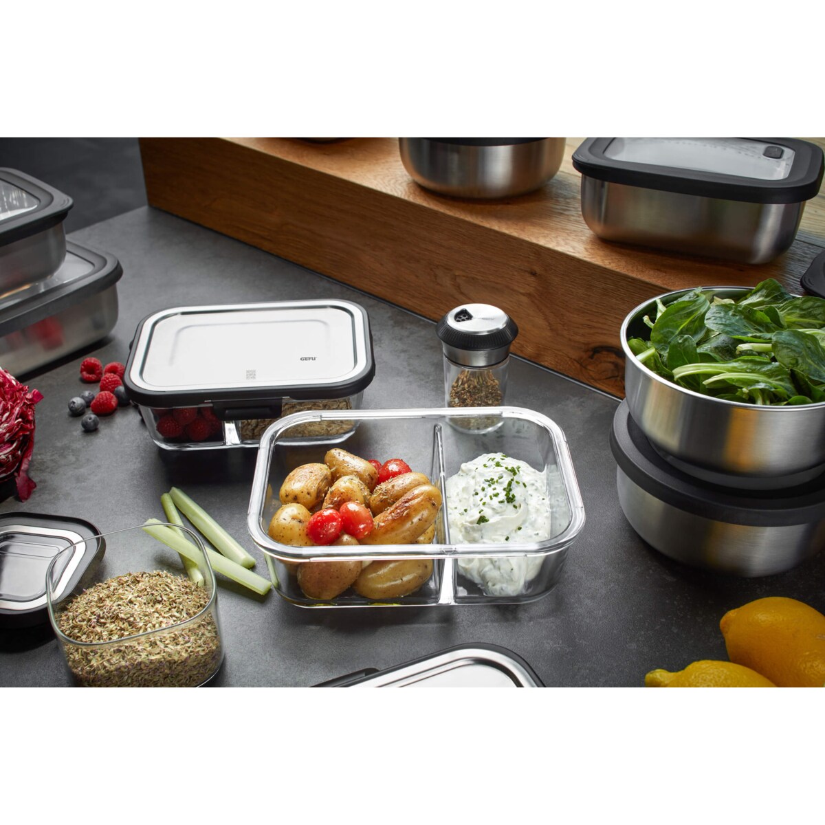 Zestaw 3 pojemników prostokątnych MILO