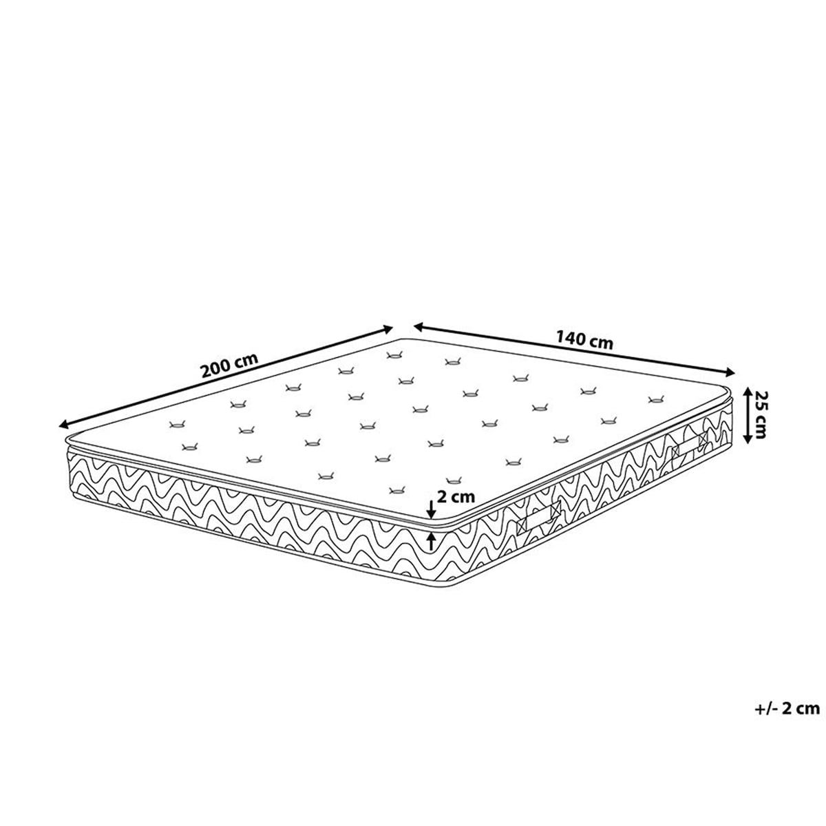 Materac kieszeniowy z pianką termoelastyczną AURA HYBRID PRO H3/4 twardy 140 x 200 cm