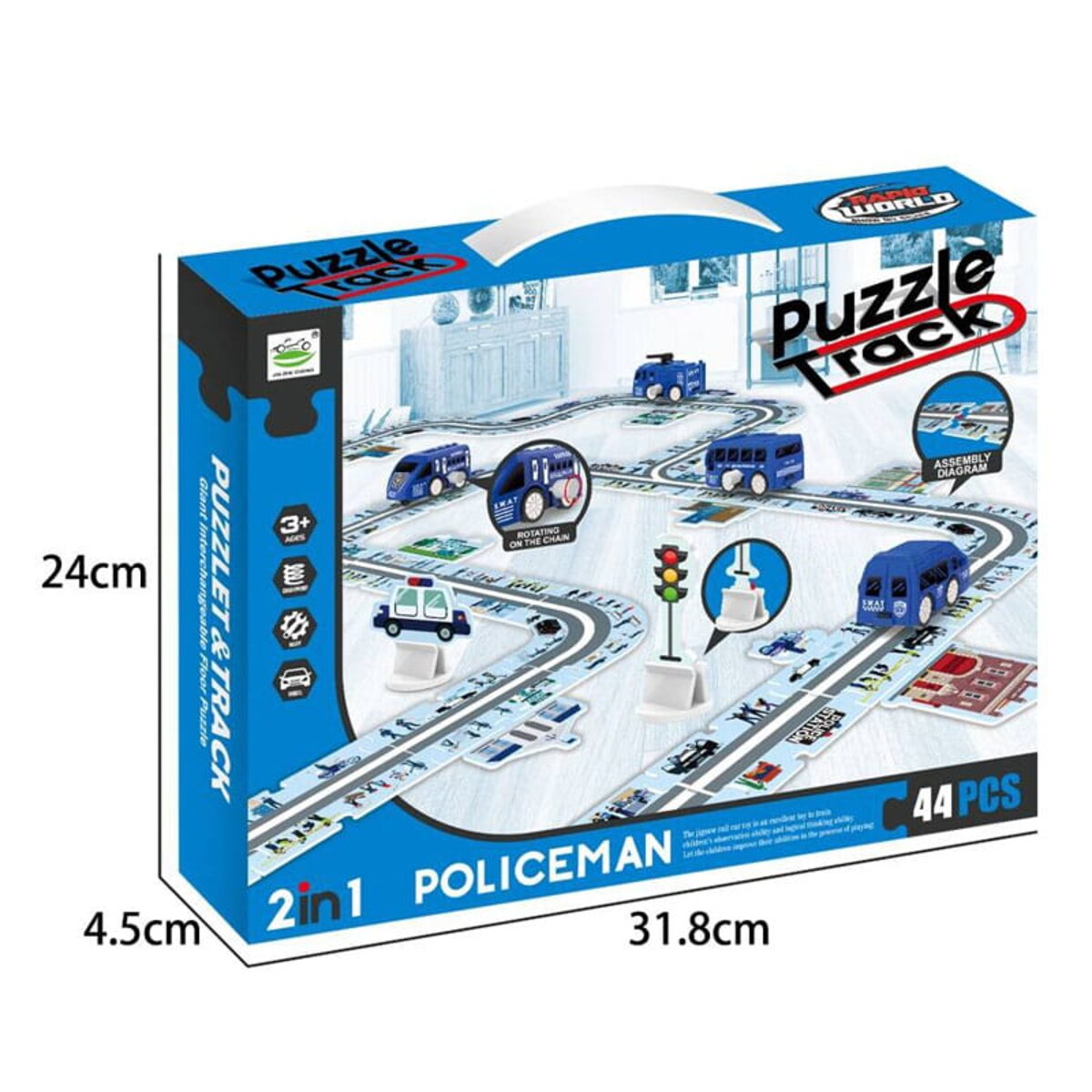 Droga - tor dla samochodów Policja - Puzzle 44 elementy