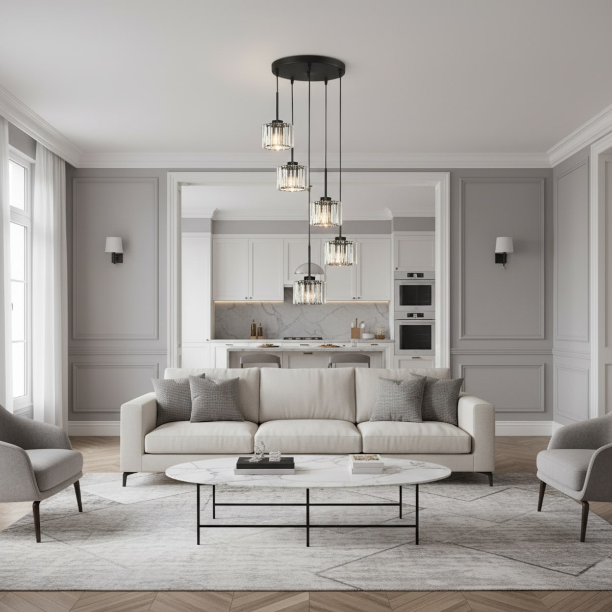 lampa wisząca kaskadowa edylit nowoczesna do salonu