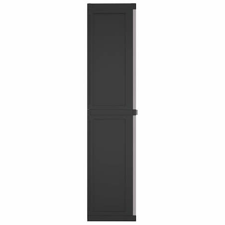 vidaXL Szafka ogrodowa, szaro-czarna, 97x37x165 cm, PP