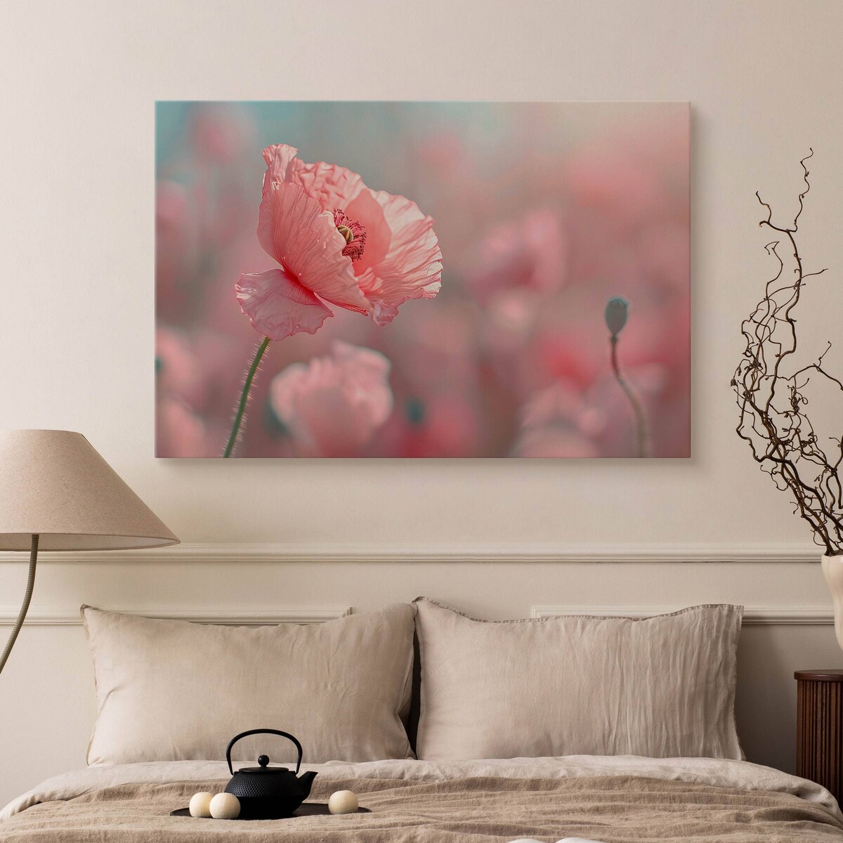 Obraz Do Jadalni Salonu Różowe Maki Polne Kwiaty Rośliny Łąka 120x80cm