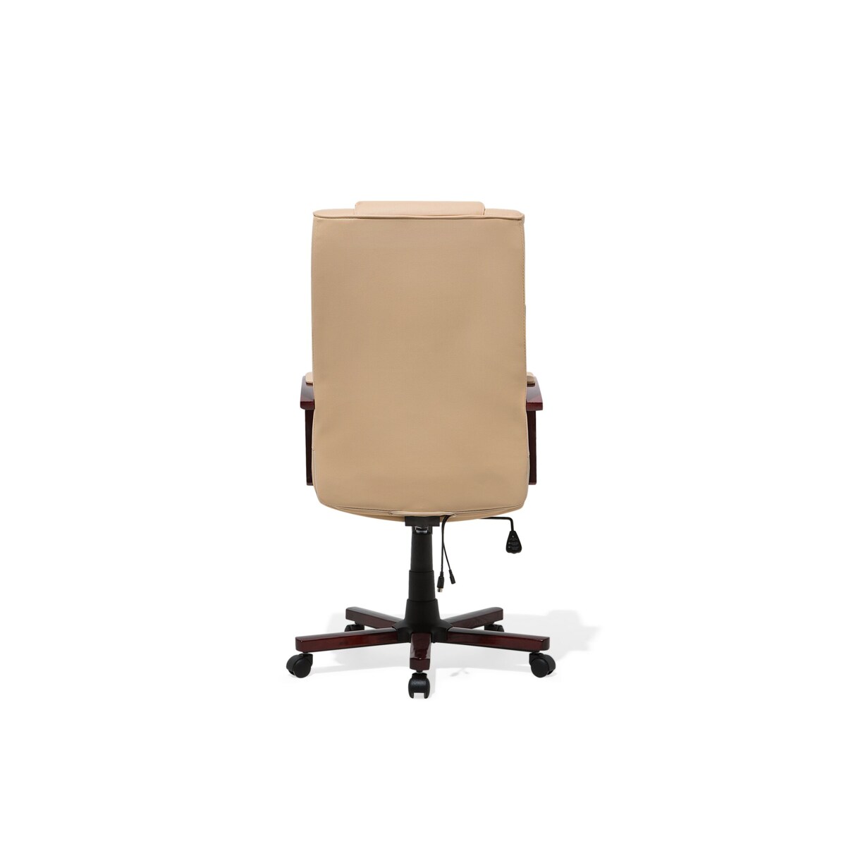 Fotel biurowy regulowany z funkcją masażu skórzany beżowy DIAMOND