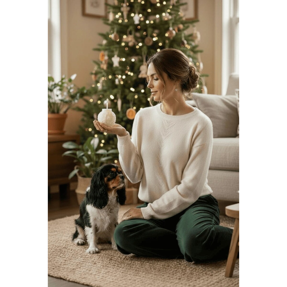 Świeca sojowa Bombka Szopka – ręcznie robiona świąteczna dekoracja