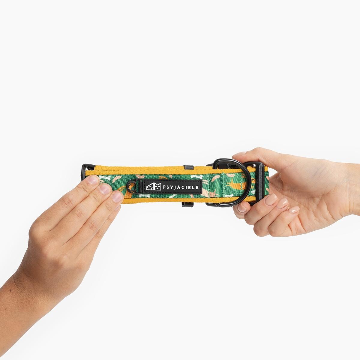 Obroża z klamrą SUPER SOFT "Psy na jawie" - Szerokość taśmy: 38mm, Rozmiar: XL