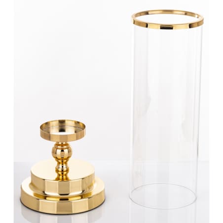 Świecznik złoty z kloszem 36x15 cm KANDILA - II