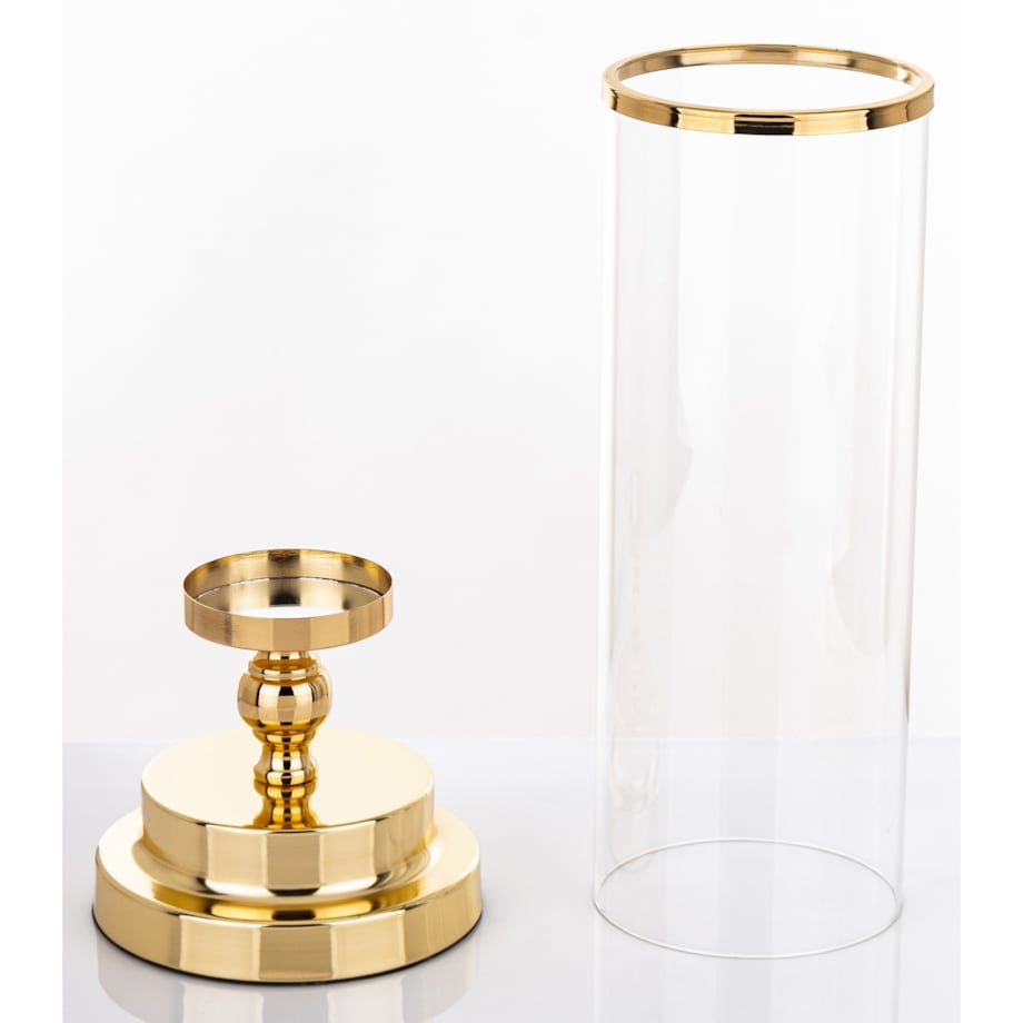 Świecznik złoty z kloszem 36x15 cm KANDILA - II