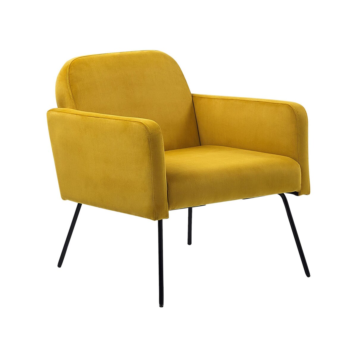 Fotel welurowy żółty NARKEN