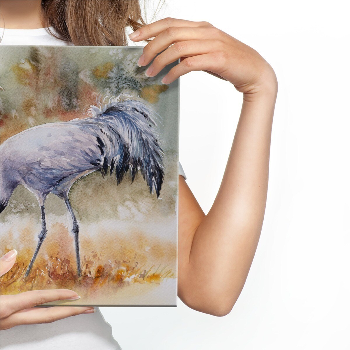 Obraz Na Płótnie Żurawie Malowane Akwarelą 120x80cm