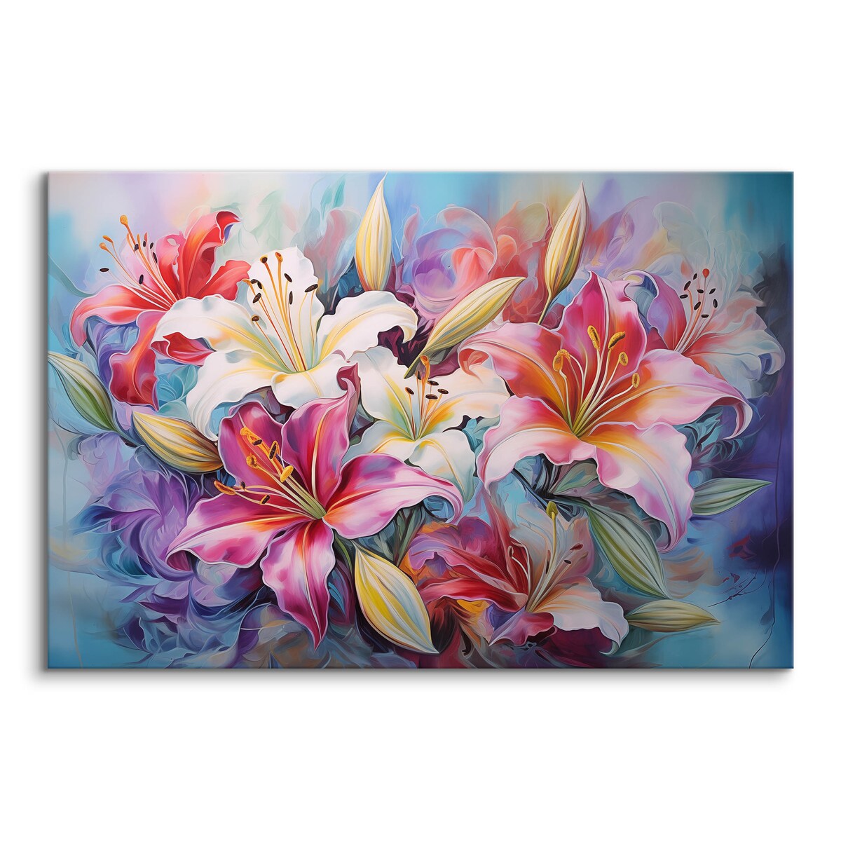 Obraz Do Sypialni Kolorowe Lilie Kwiaty Natura Rośliny Abstrakcja 120x80cm