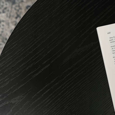 Stolik Kawowy Okrągły Mały Czarny Ryflowany Loft Nowoczesny Ława DERIAN