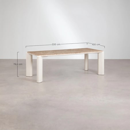 Prostokątny stół do jadalni 220x100 cm z MDF i marmuru Zanzibar