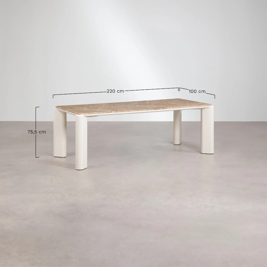 Prostokątny stół do jadalni 220x100 cm z MDF i marmuru Zanzibar