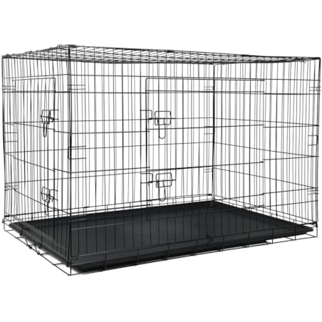 Klatka kennelowa dla zwierząt FUNFIT HOME&OFFICE transporter kojec 74x122x80 cm czarna 3XL