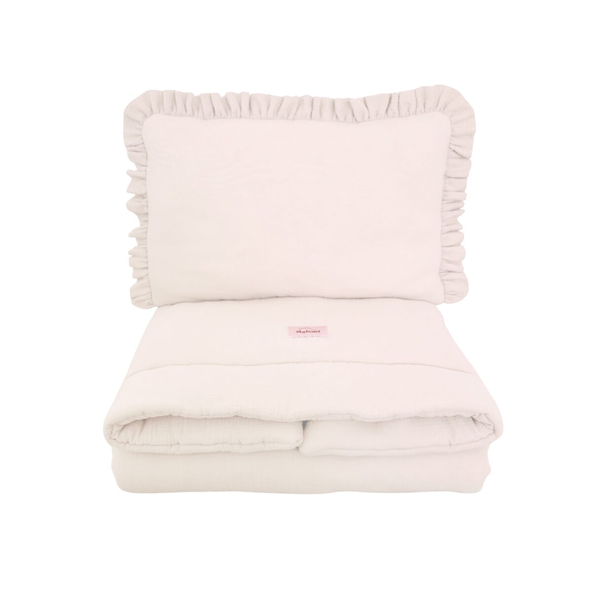 Pościel muślinowa z wypełnieniem falbanka Natural - M