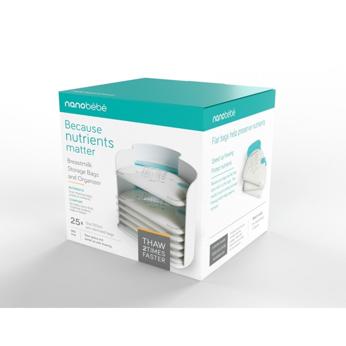 Torebki do przechowywania mleka matki/pokarmu - 25 szt. + organizer