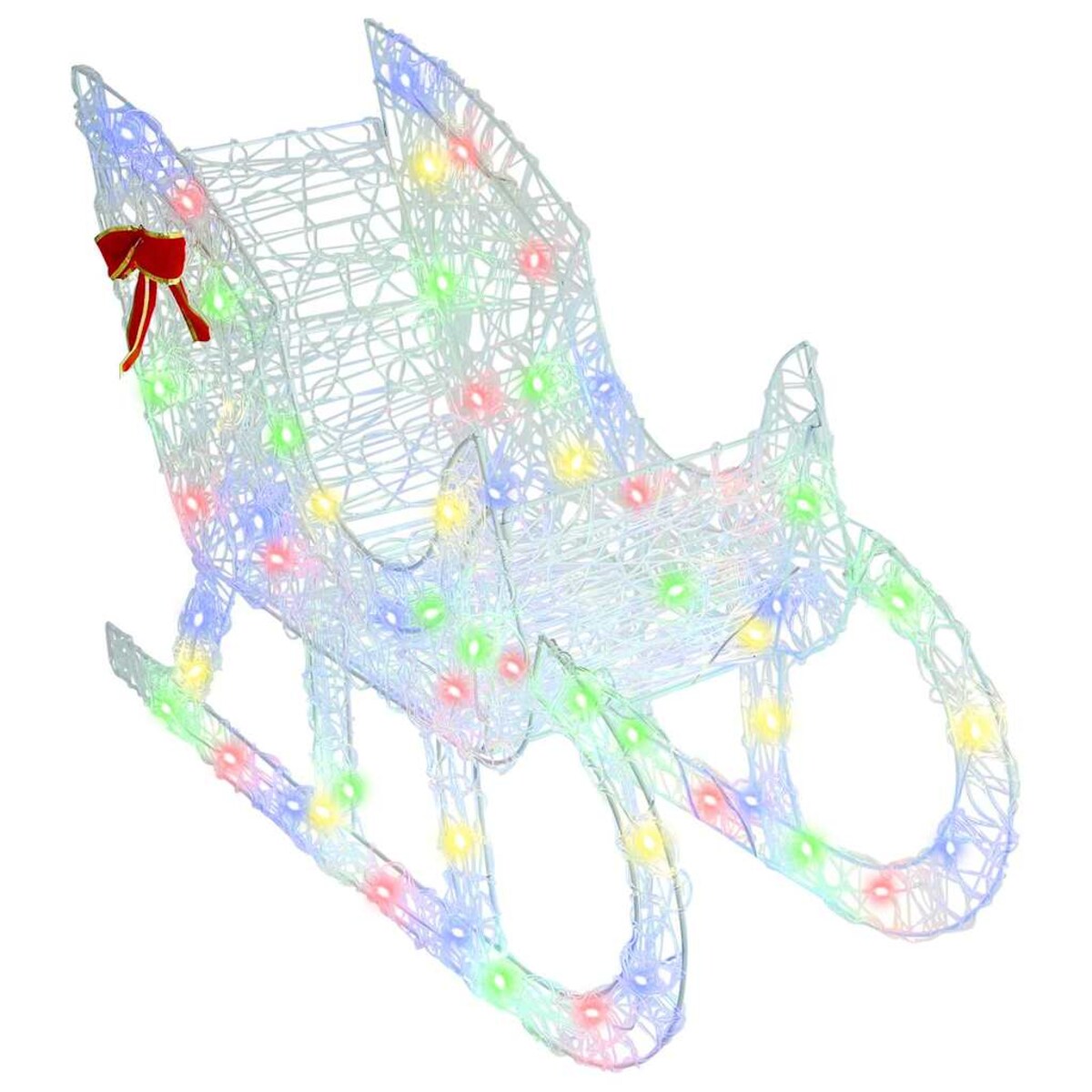 vidaXL Renifer ciągnący sanie kolorowy 70 x 26 x 128,5 cm Akryl