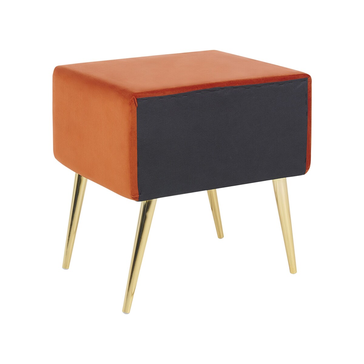 Szafka nocna welurowa pomarańczowa FLAYAT