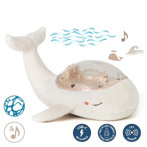 Projektor z pozytywką - Wieloryb biały ECO - Cloud b® Tranquil Whale™