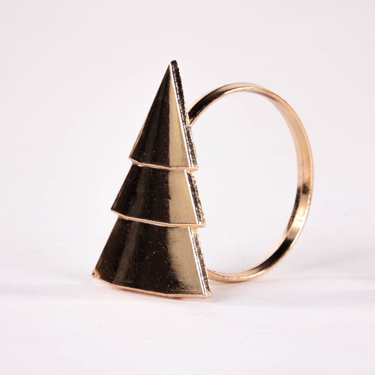 Złote obrączki na serwetki ze świątecznym motywem, 4 sz.