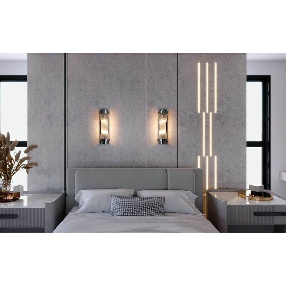 Kinkiet ścienny do salonu Column MSE010100360 Moosee szkło chrom