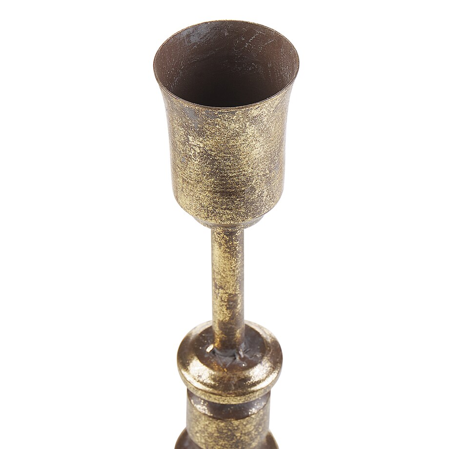 Zestaw 2 świeczników SALAMINA Metal 63/49 cm Złoty