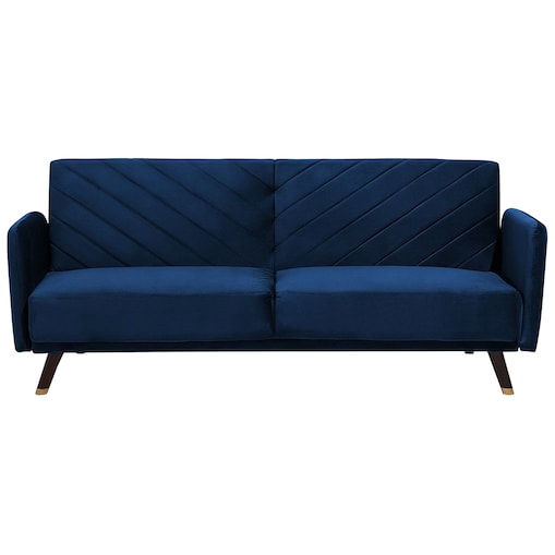 Sofa rozkładana dla 3 osób SENJA Welur Granatowy