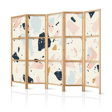 Parawan Japoński 5-panelowy Lastriko W Stonowanych Kolorach 225x172cm