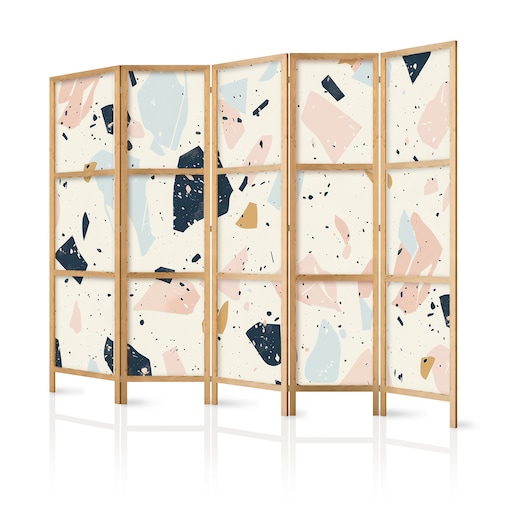 Parawan Japoński 5-panelowy Lastriko W Stonowanych Kolorach 225x172cm