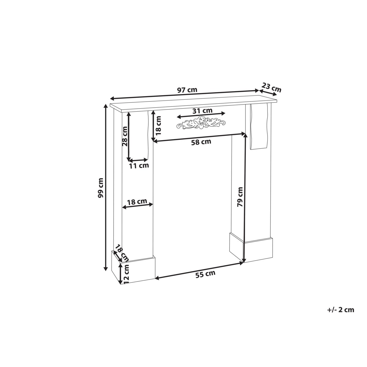 Portal kominkowy szary MANDRE