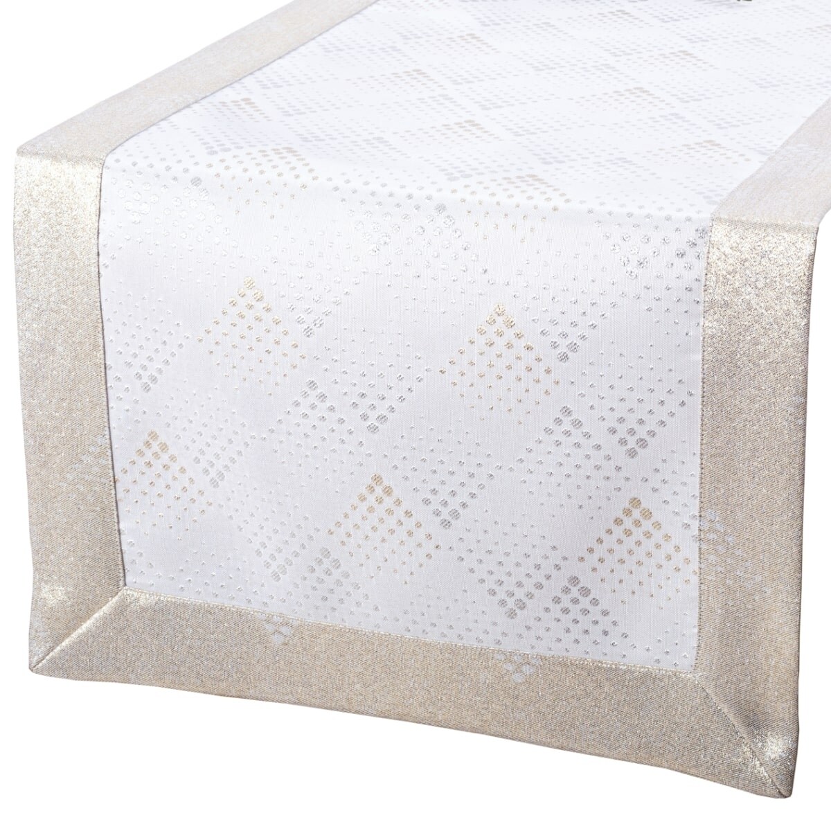 Bieżnik plamoodporny LZS kropki - 40x180 cm - złoty - 40cm x 180cm