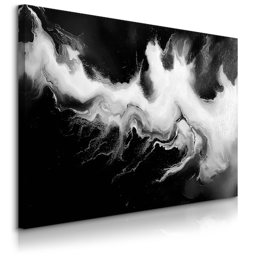 Obraz Na Płótnie Do Salonu Czarny Marmur Abstrakcja Styl Glamour 120x80cm