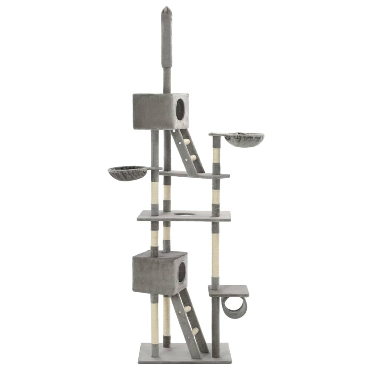 vidaXL Drapak dla kota z sizalowymi słupkami, 230-260 cm, szary