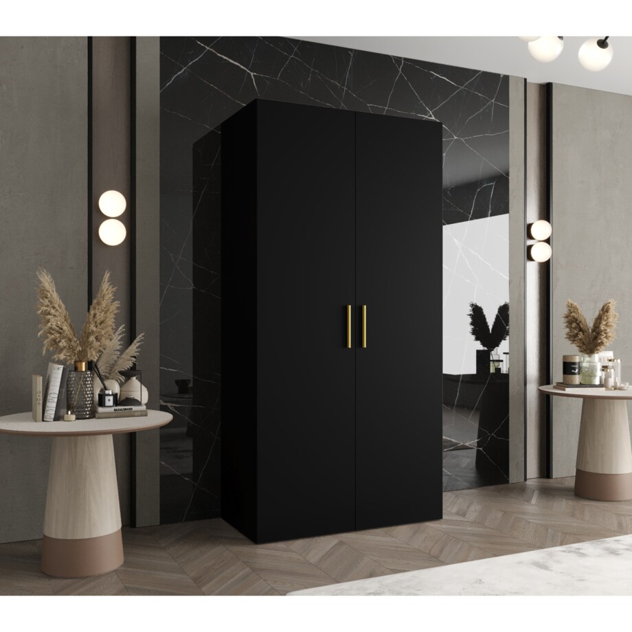 Szafa uchylna otwierana BARI 1 100 wys. 202 cm Czarny + u. Złoty