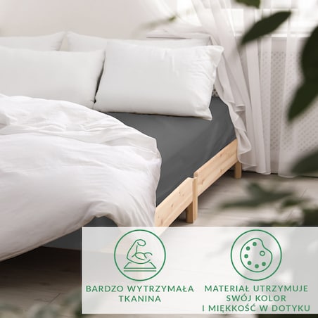 Prześcieradło satynowe bez gumki 200x220 kolor Szary
