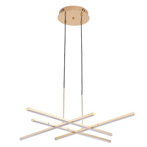 Lampa wisząca CRISS CROSS LED złota 78 cm