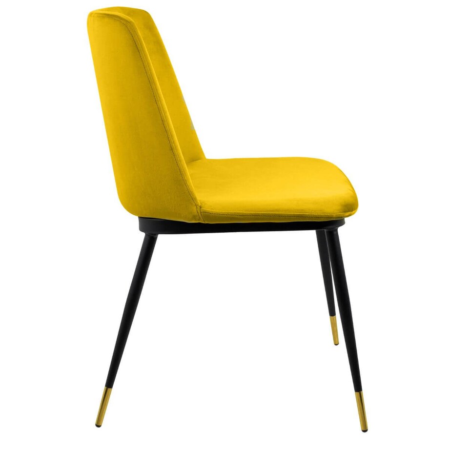 Krzesło welurowe Diego KH1201100122.42 King Home żółte czarne