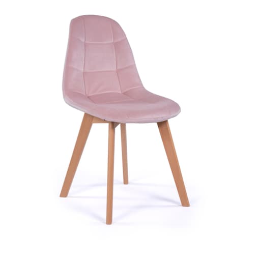 Krzesło tapicerowane skandynawskie welur VEGAS różowy