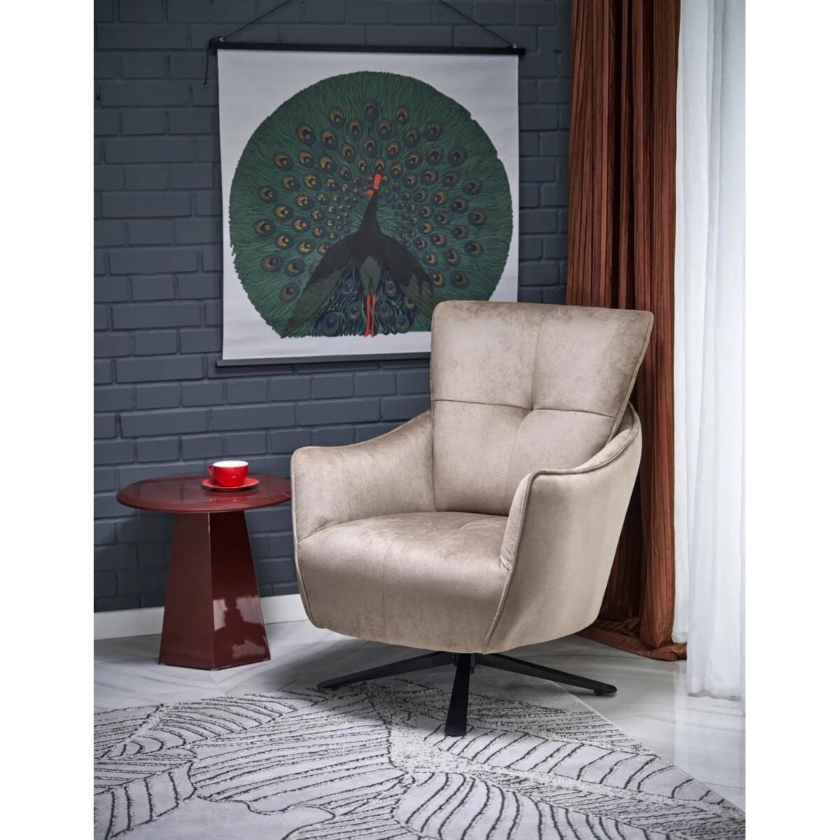 Fotel do salonu SCAMPI cappuccino obrotowy